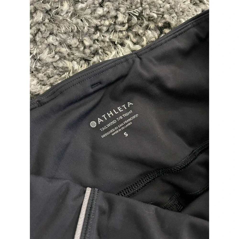 Athleta S Tailwind 7/8 Tight Black Relfective Pockets High Rise Stretch Pants - Picture 6 of 9